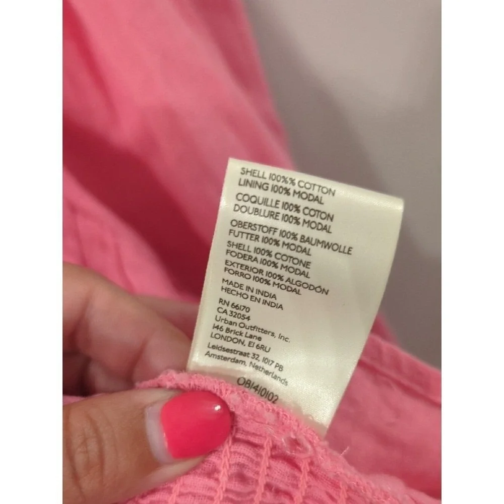 Free‎ People Chloe Smocked Cropped Top in Aurora Pink